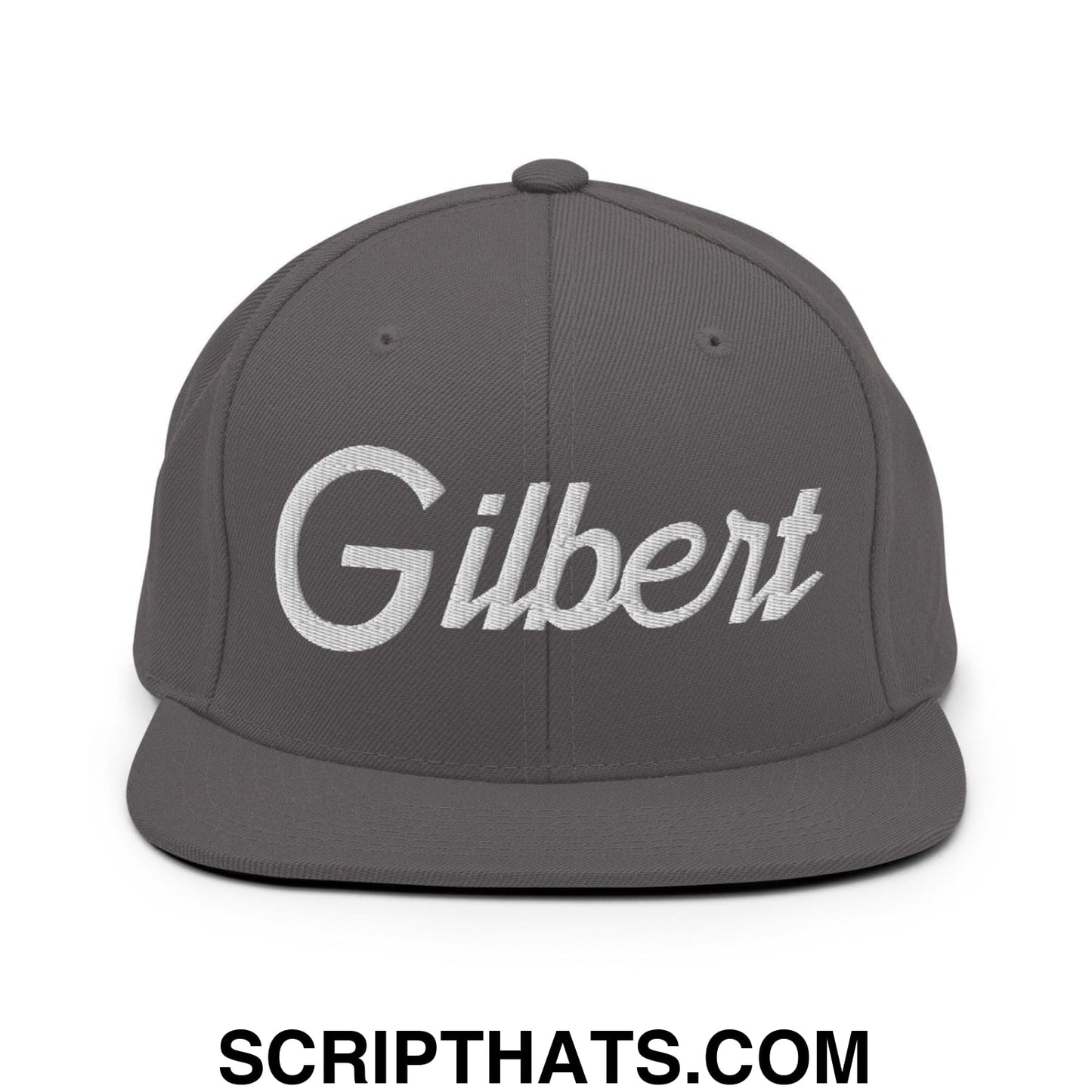 Gilbert Script Snapback Hat Dark Grey