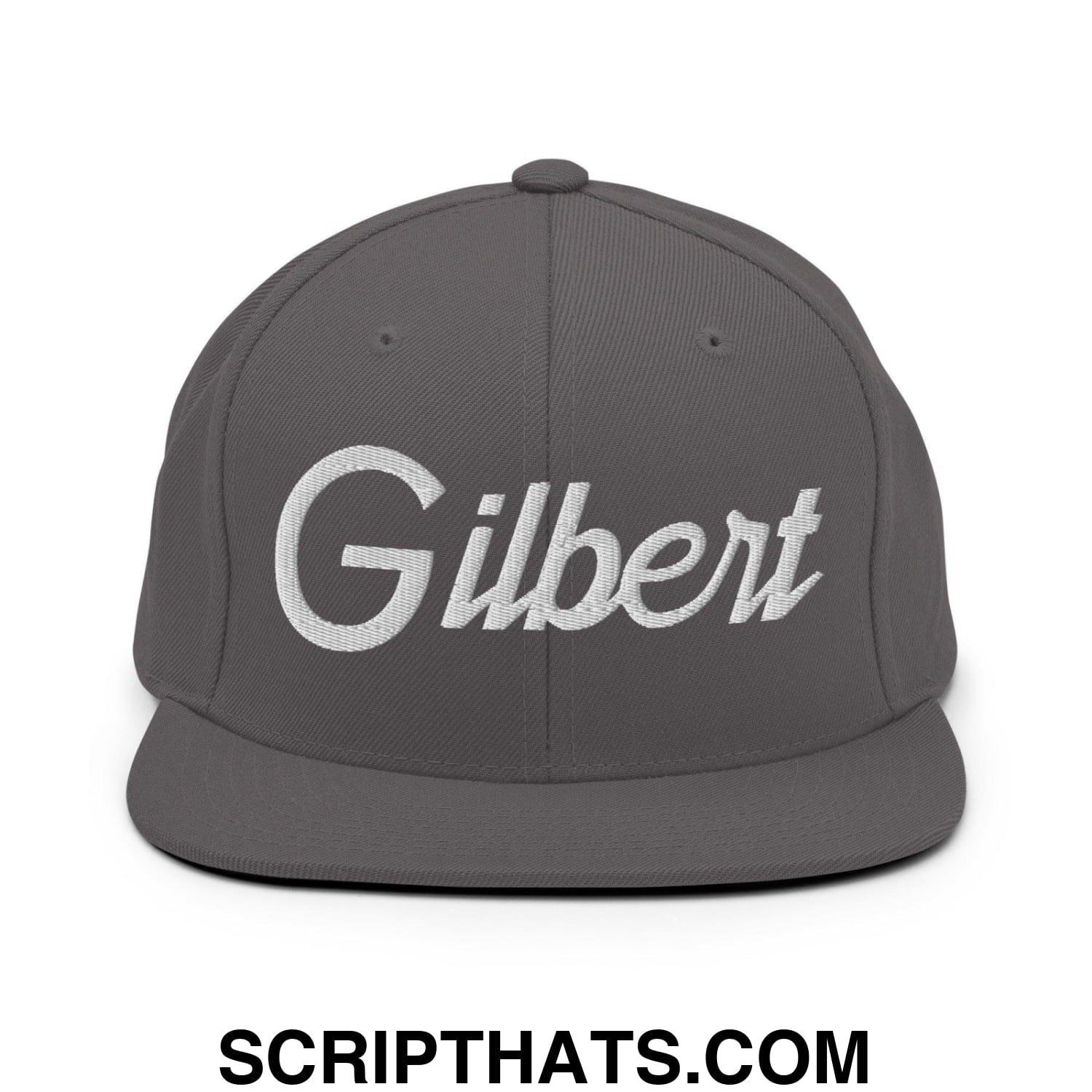 Gilbert Script Snapback Hat Dark Grey