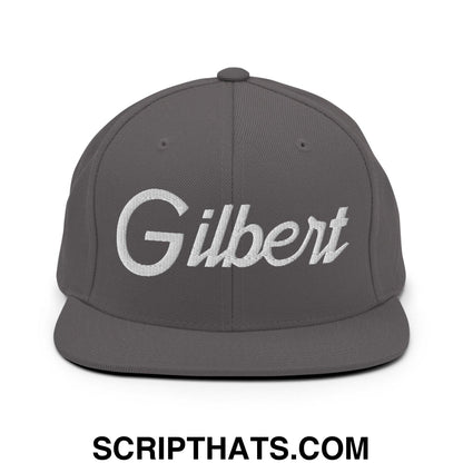Gilbert Script Snapback Hat Dark Grey