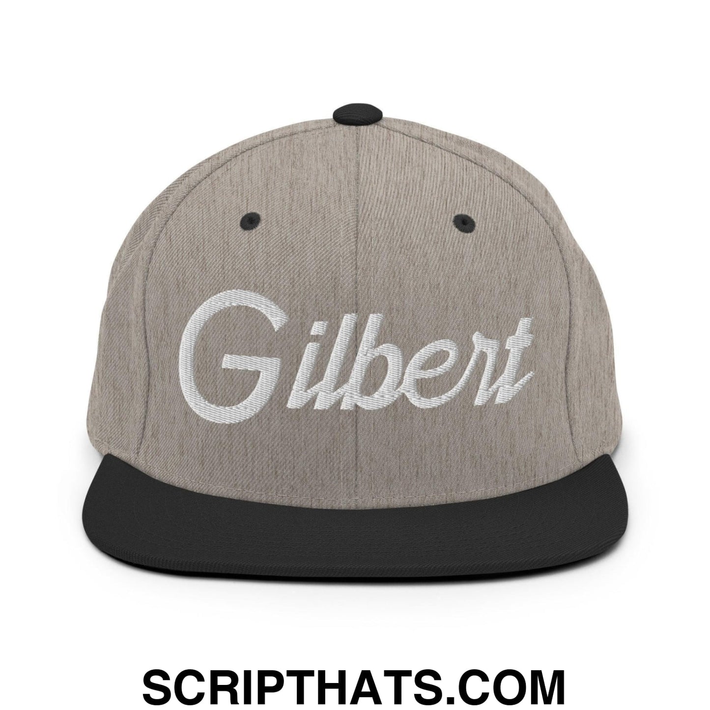 Gilbert Script Snapback Hat Heather Black