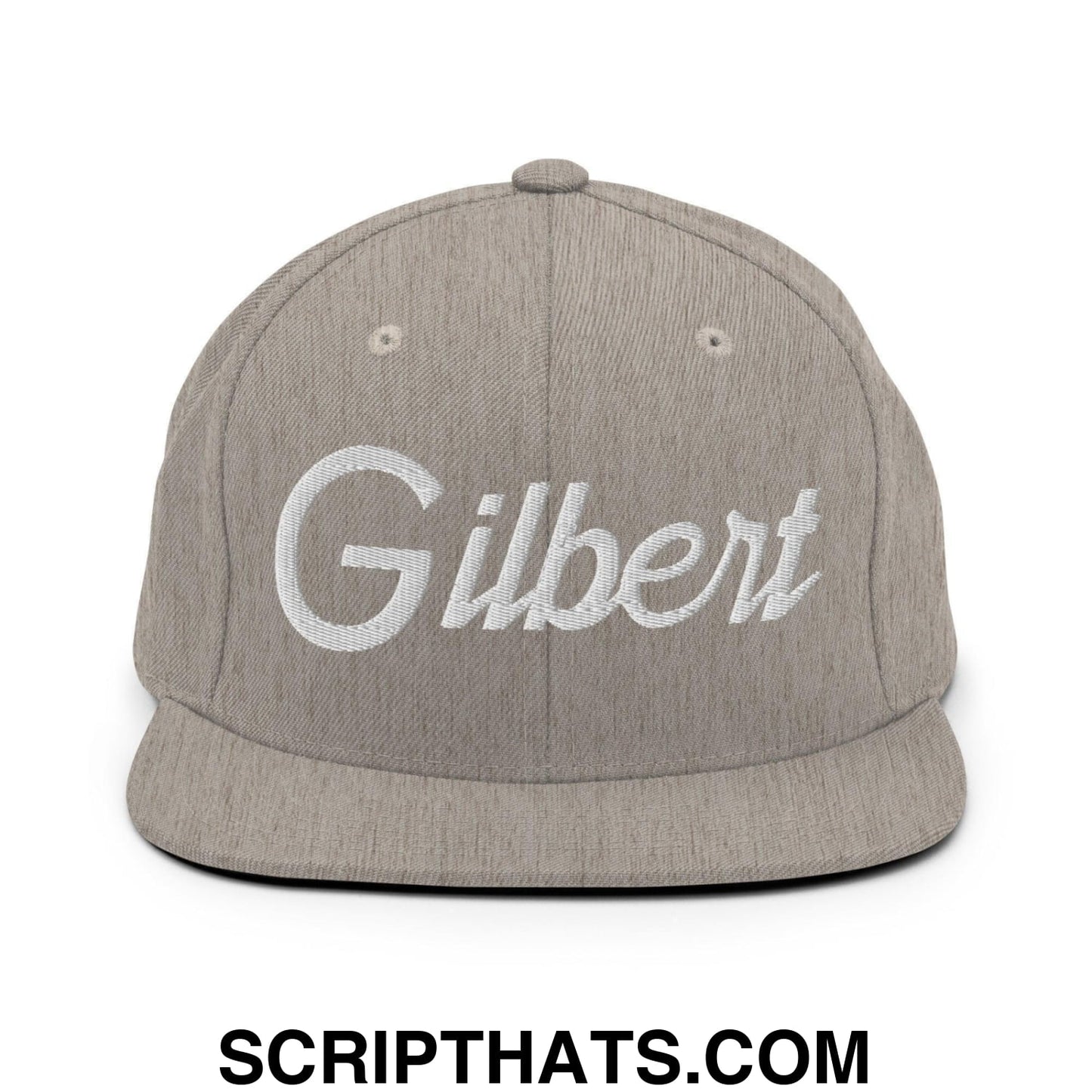 Gilbert Script Snapback Hat Heather Grey
