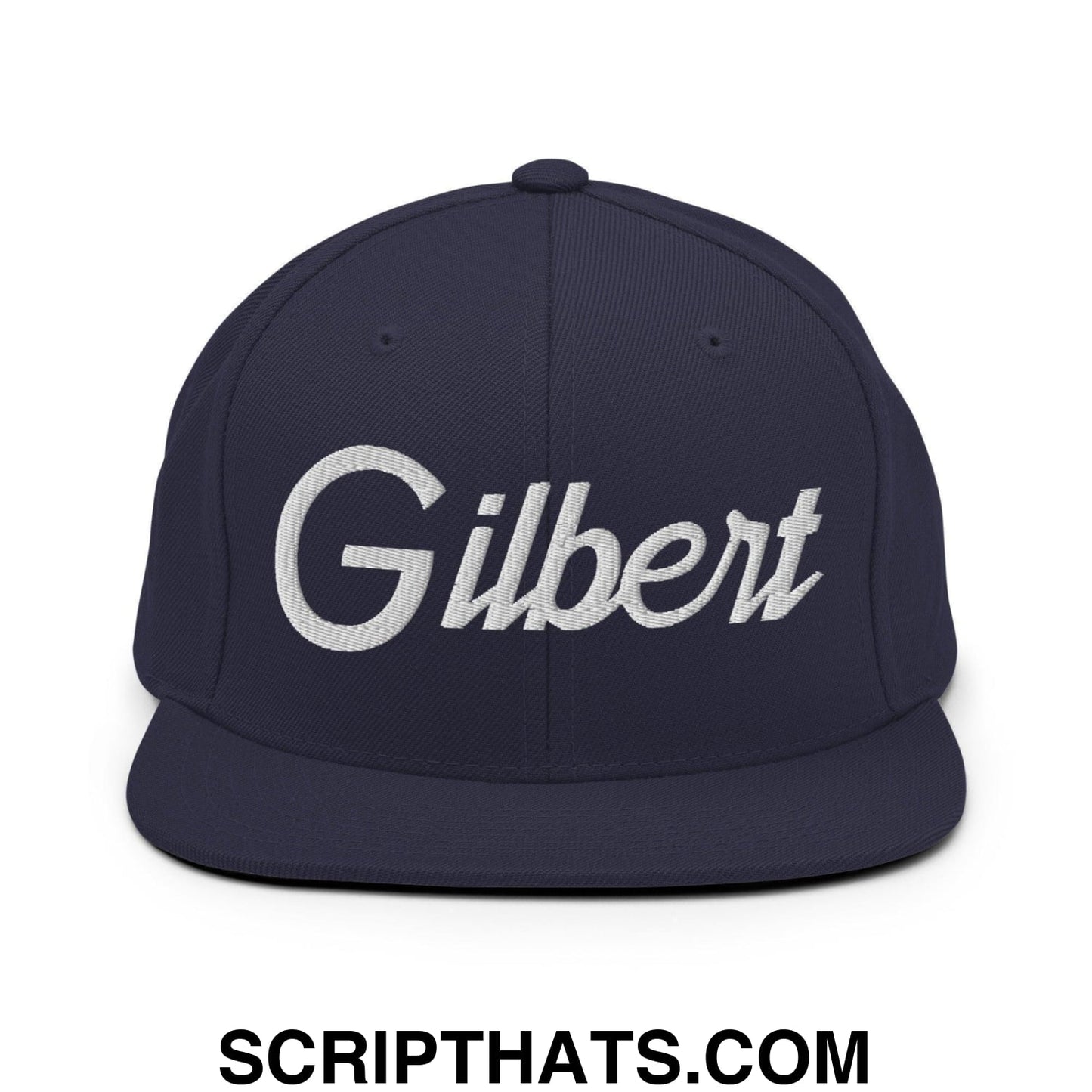 Gilbert Script Snapback Hat Navy