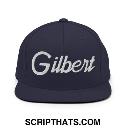 Gilbert Script Snapback Hat Navy