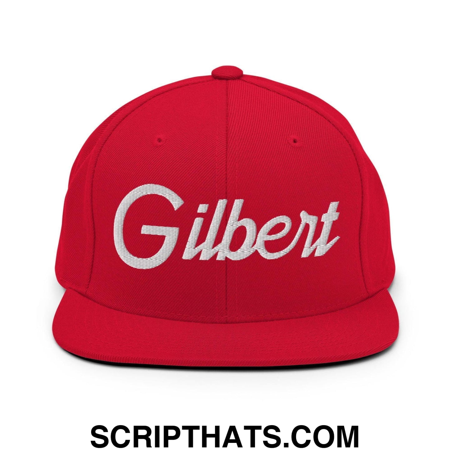 Gilbert Script Snapback Hat Red