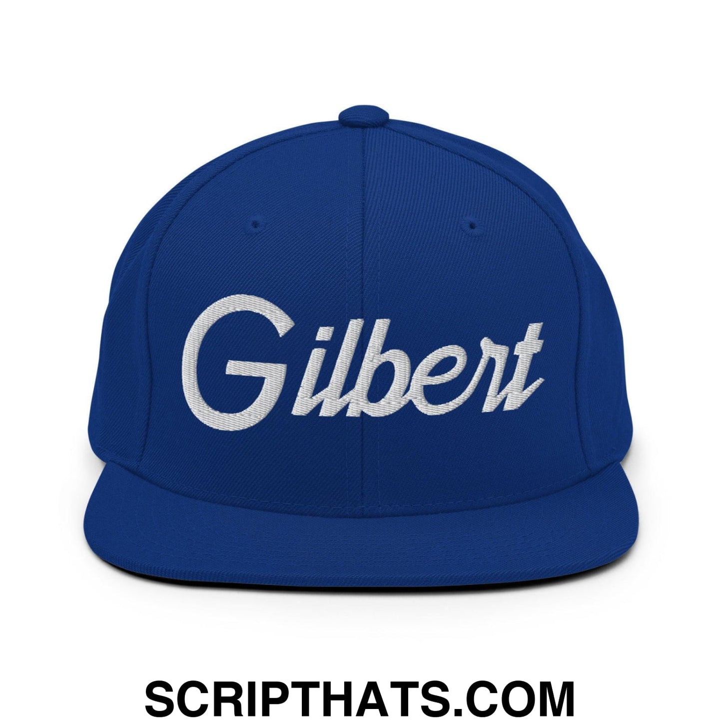 Gilbert Script Snapback Hat Royal Blue