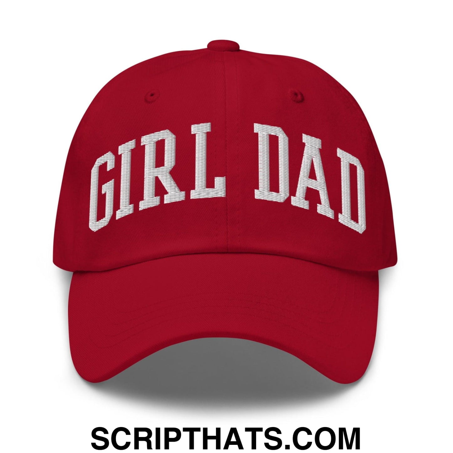 Girl Dad Varsity Letterman Embroidered Dad Hat Cranberry