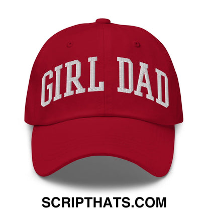 Girl Dad Varsity Letterman Embroidered Dad Hat Cranberry