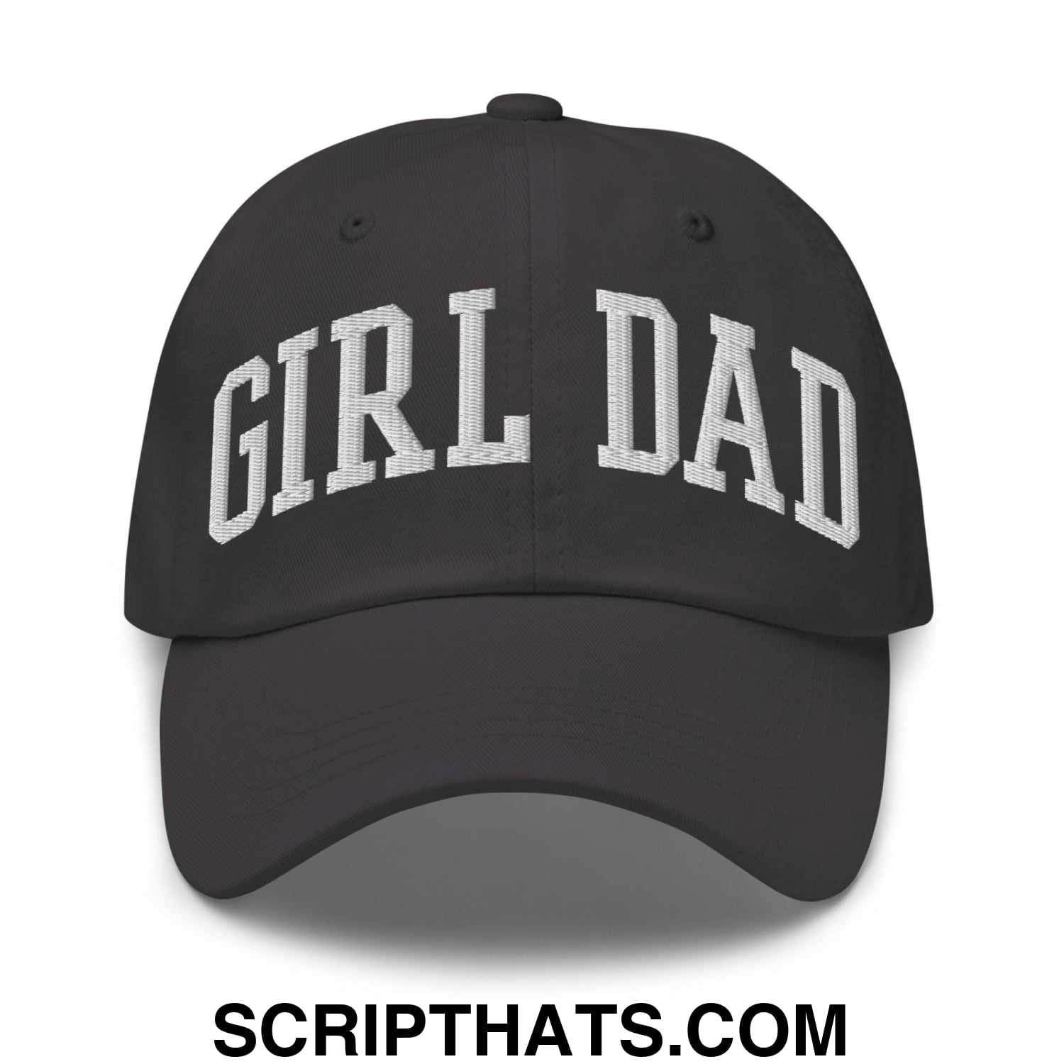 Girl Dad Varsity Letterman Embroidered Dad Hat Dark Grey