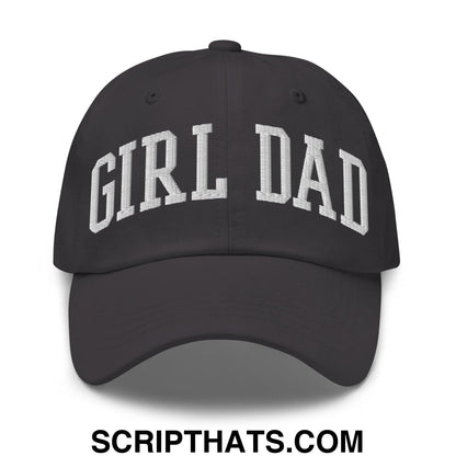 Girl Dad Varsity Letterman Embroidered Dad Hat Dark Grey