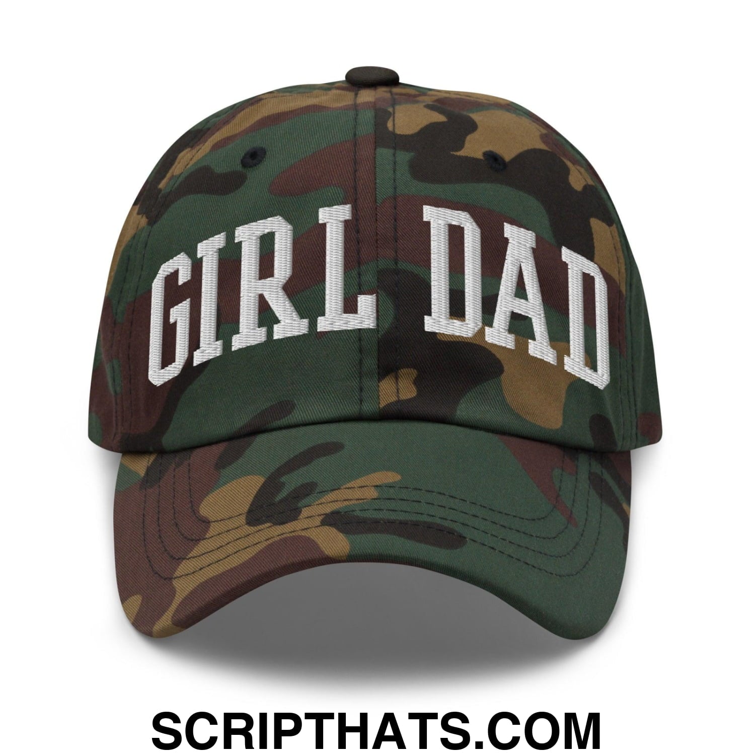 Girl Dad Varsity Letterman Embroidered Dad Hat Green Camo