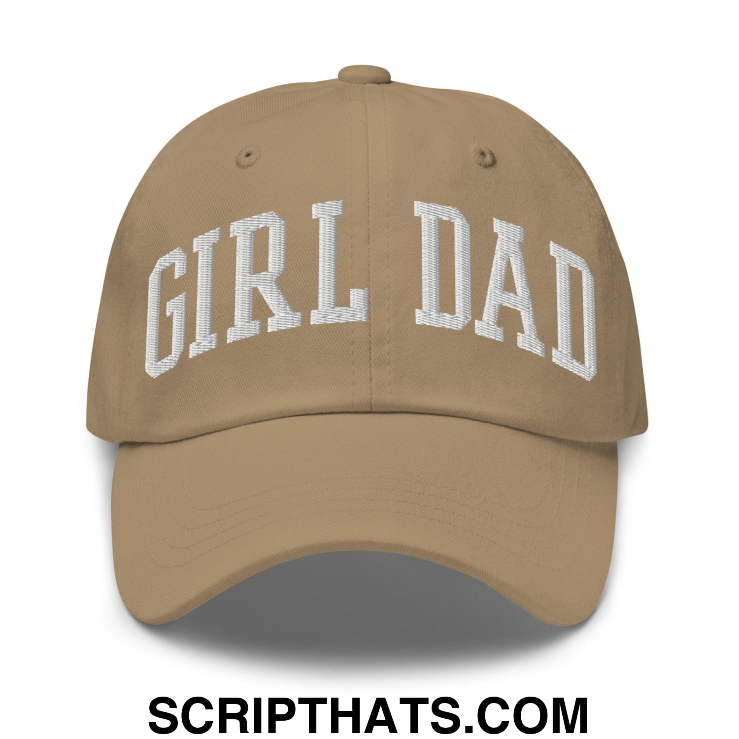 Girl Dad Varsity Letterman Embroidered Dad Hat Khaki