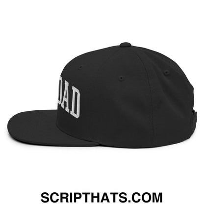 Girl Dad Varsity Letterman Flat Bill Brim Snapback Hat Black