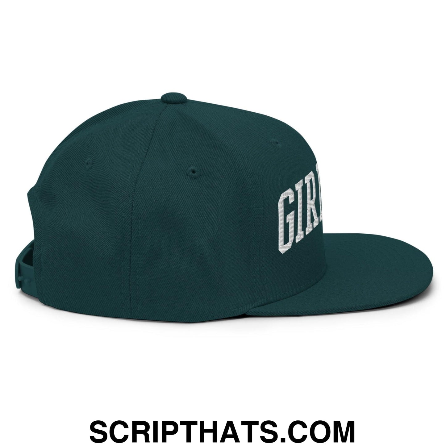Girl Dad Varsity Letterman Flat Bill Brim Snapback Hat Spruce