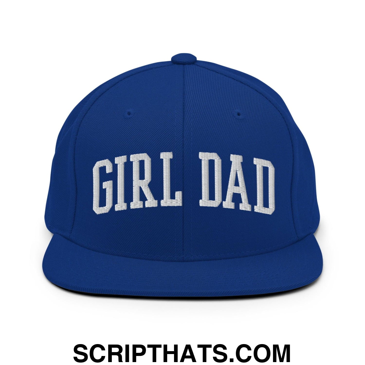 Girl Dad Varsity Letterman Flat Bill Brim Snapback Hat Royal Blue