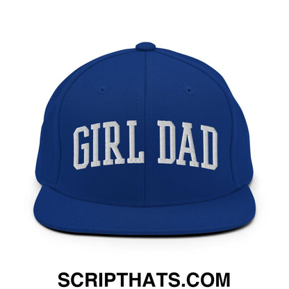 Girl Dad Varsity Letterman Flat Bill Brim Snapback Hat Royal Blue