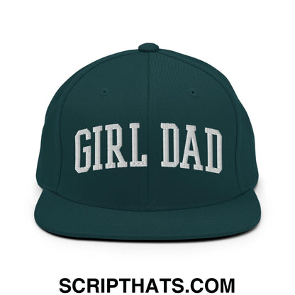 Girl Dad Varsity Letterman Flat Bill Brim Snapback Hat Spruce