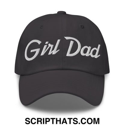 Girl Dad Vintage Sports Script Embroidered Dad Hat Dark Grey