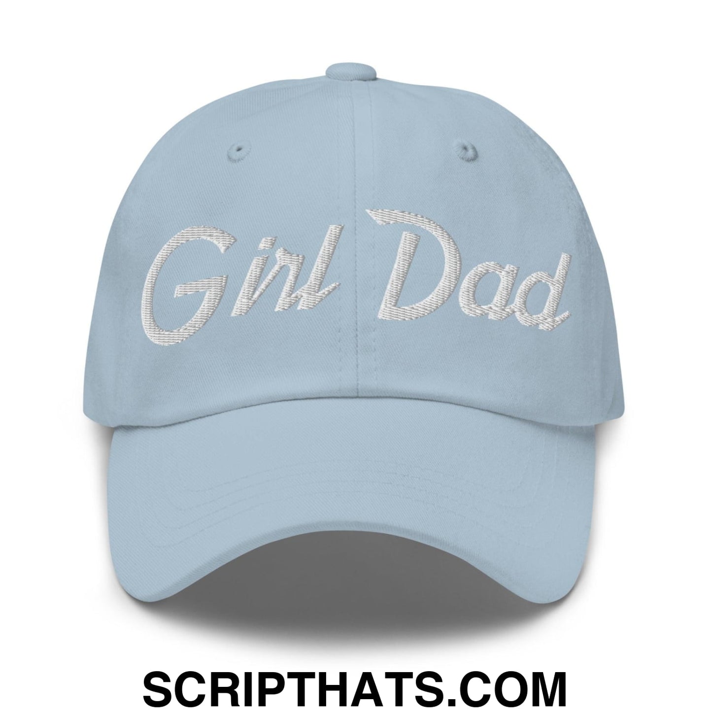 Girl Dad Vintage Sports Script Embroidered Dad Hat Light Blue