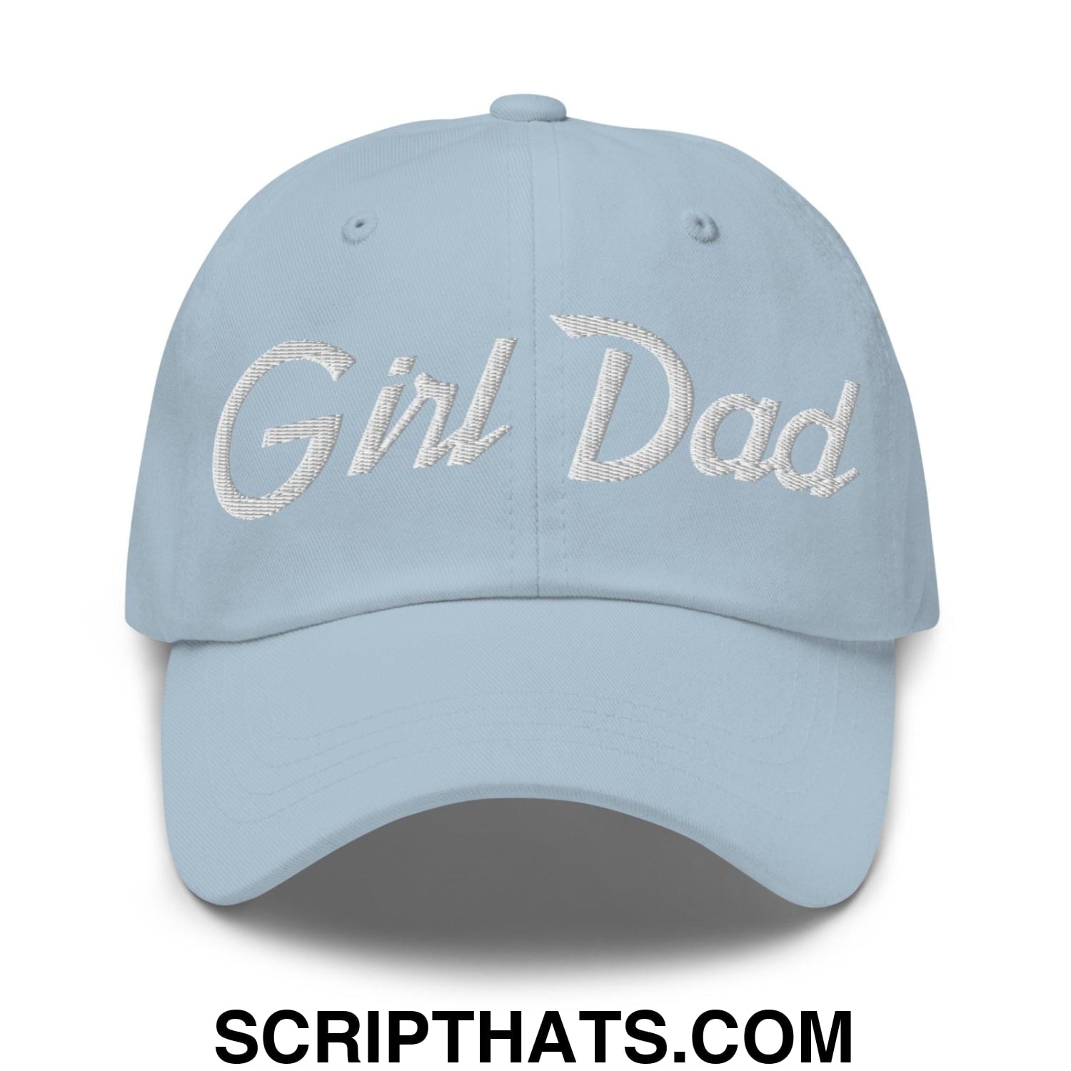 Girl Dad Vintage Sports Script Embroidered Dad Hat Light Blue