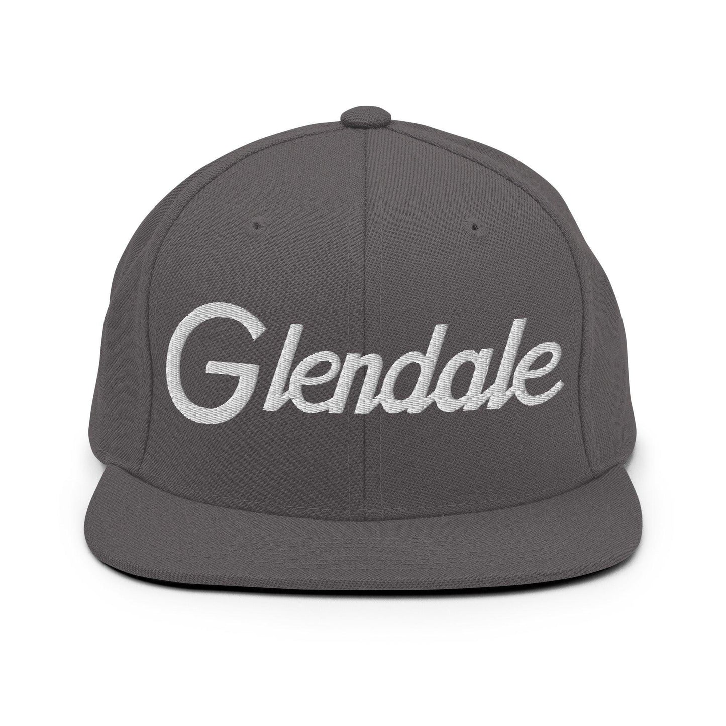 Glendale Script Snapback Hat Dark Grey