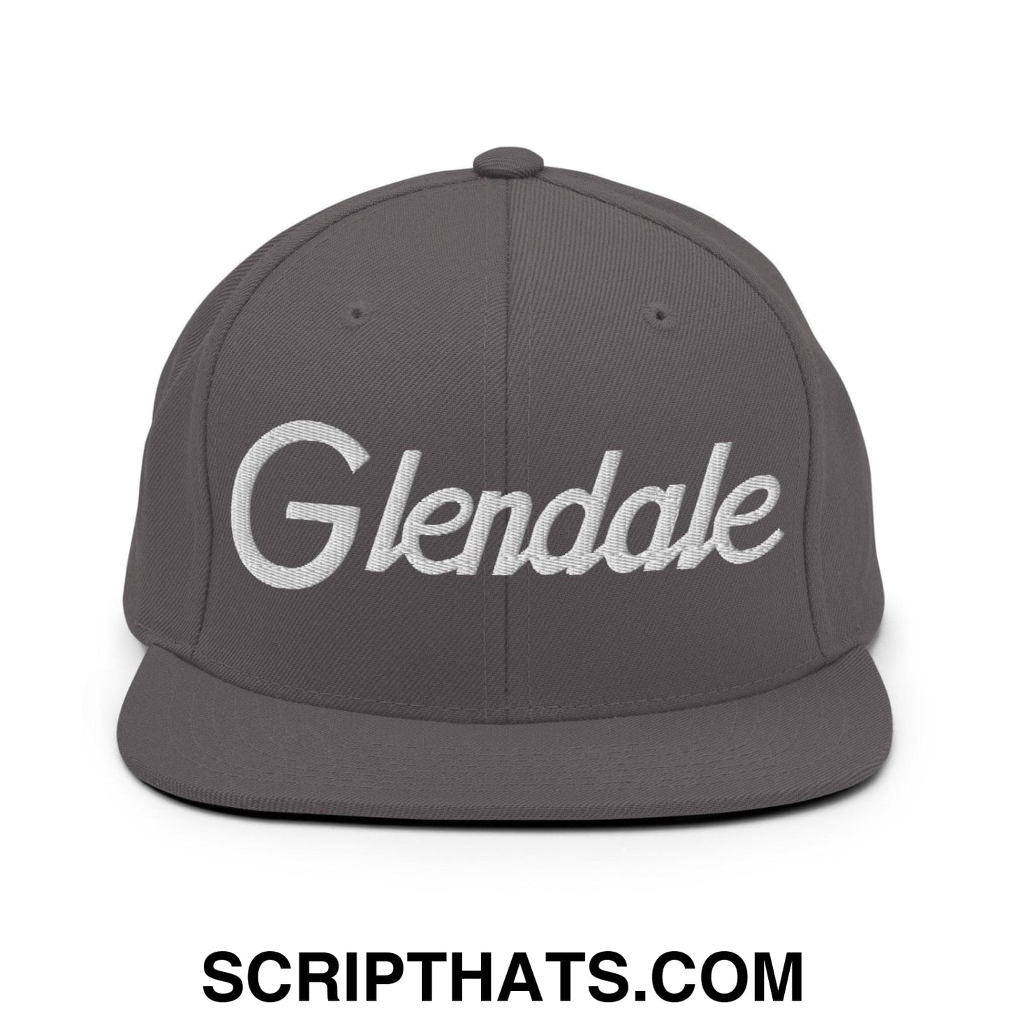 Glendale Script Snapback Hat Dark Grey