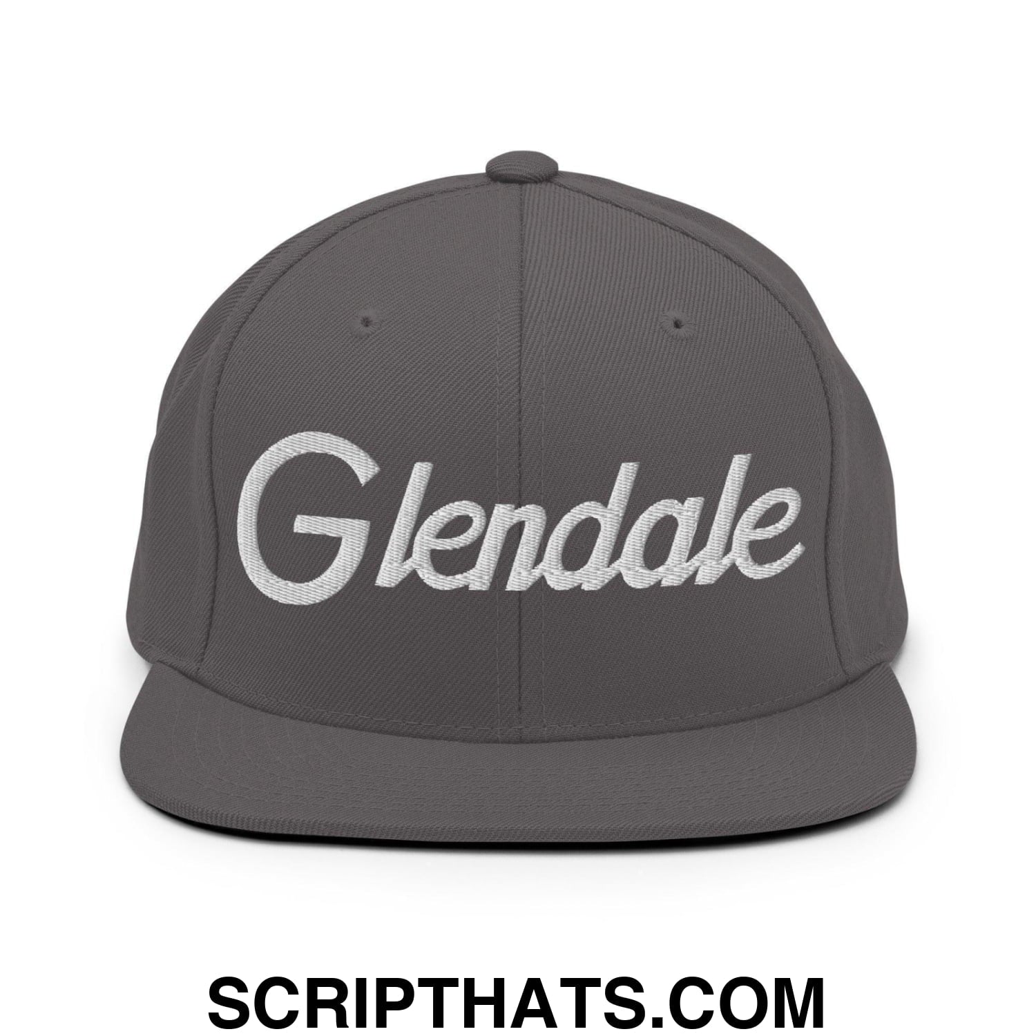 Glendale Script Snapback Hat Dark Grey