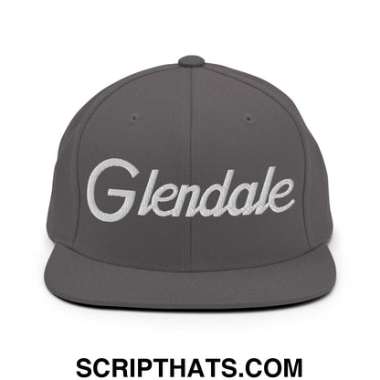 Glendale Script Snapback Hat Dark Grey