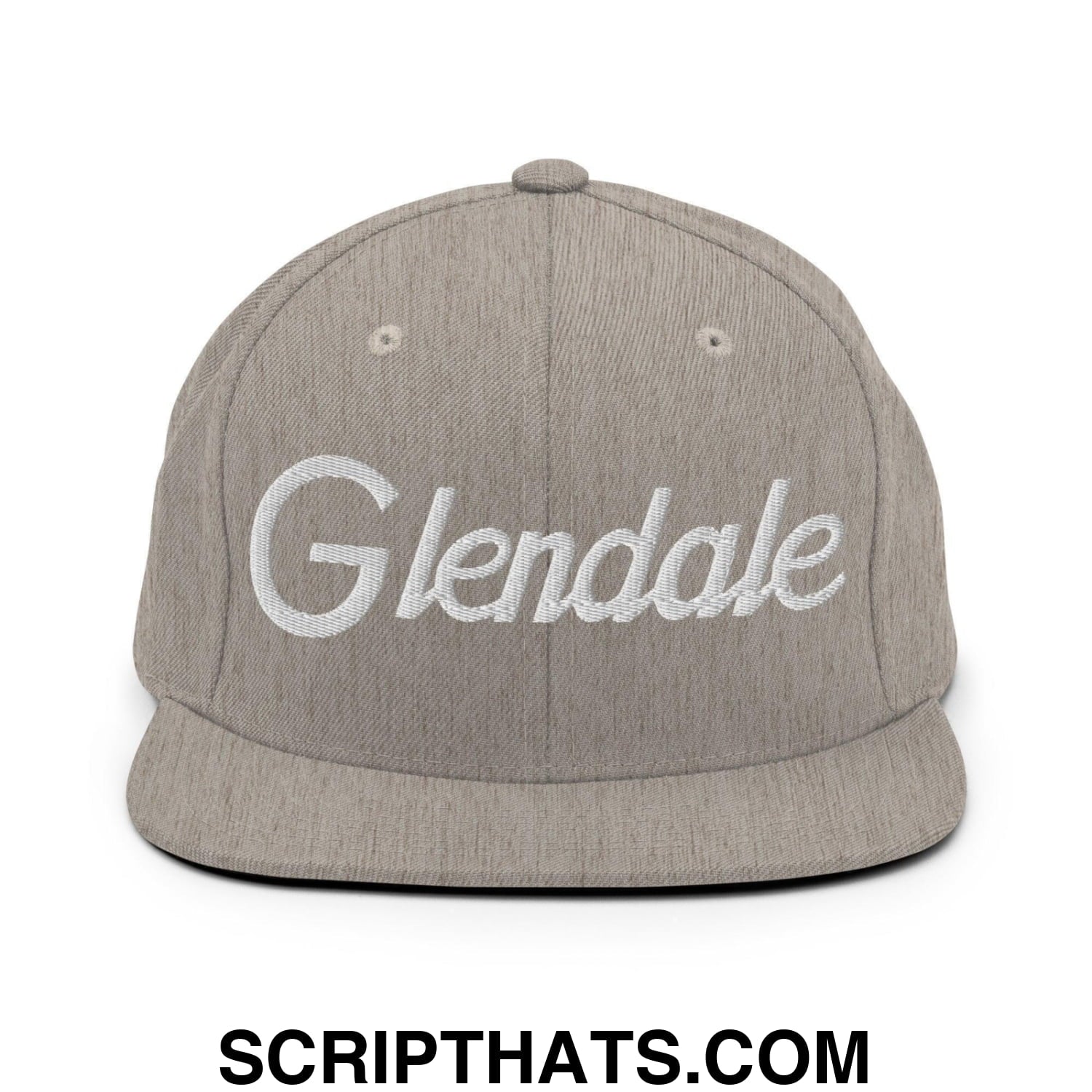 Glendale Script Snapback Hat Heather Grey