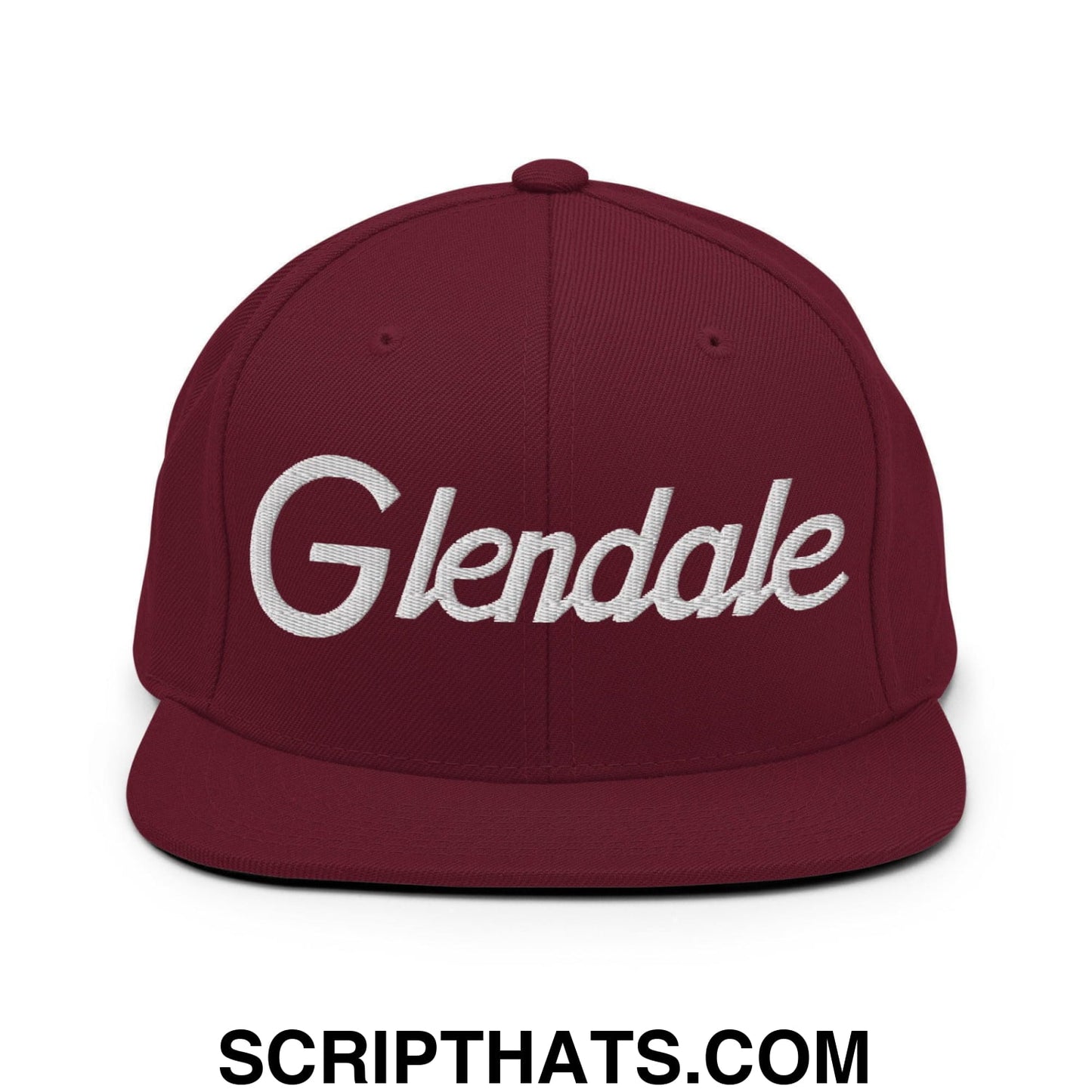 Glendale Script Snapback Hat Maroon