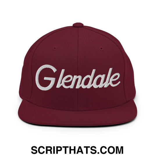 Glendale Script Snapback Hat Maroon