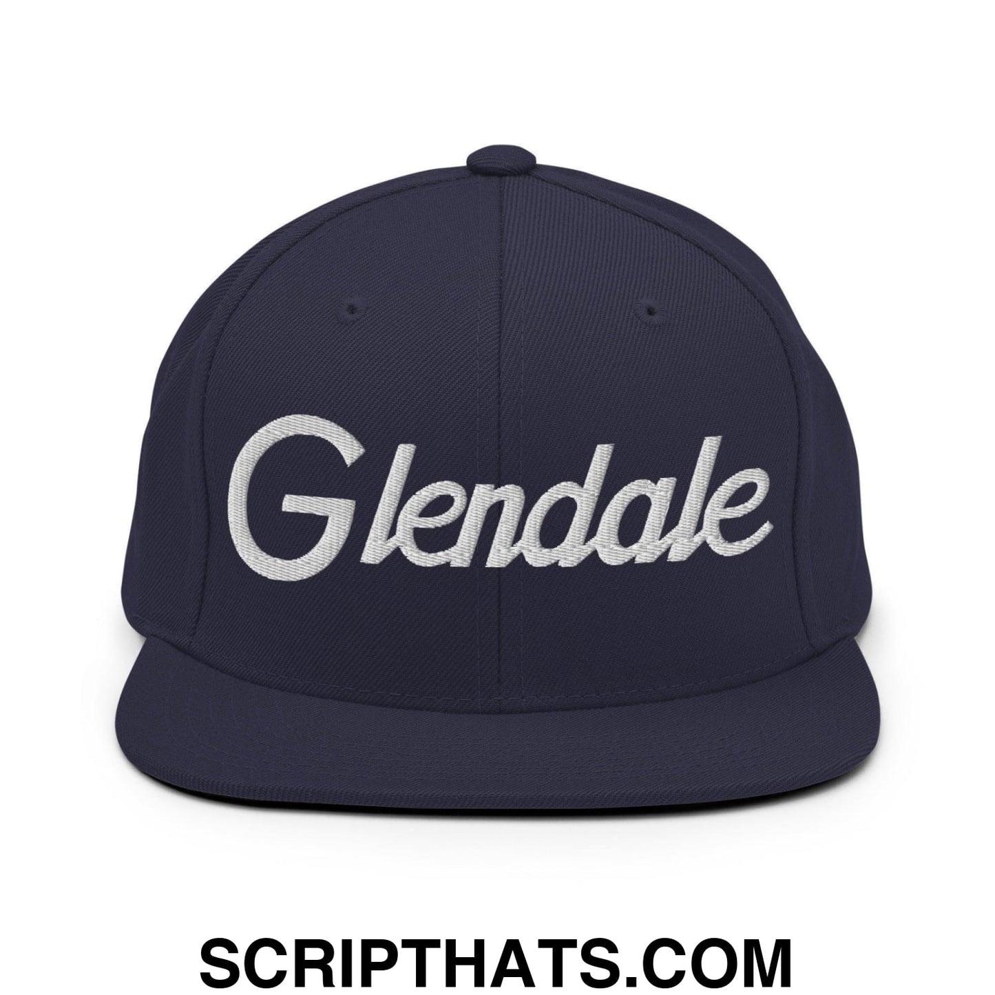 Glendale Script Snapback Hat Navy