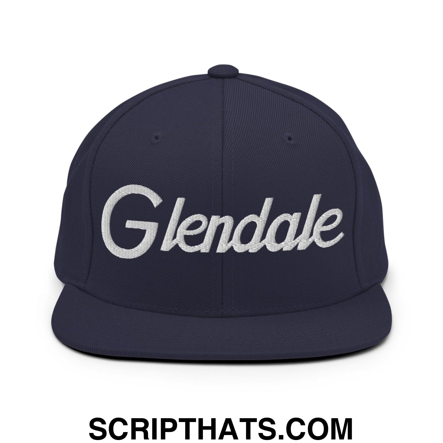 Glendale Script Snapback Hat Navy
