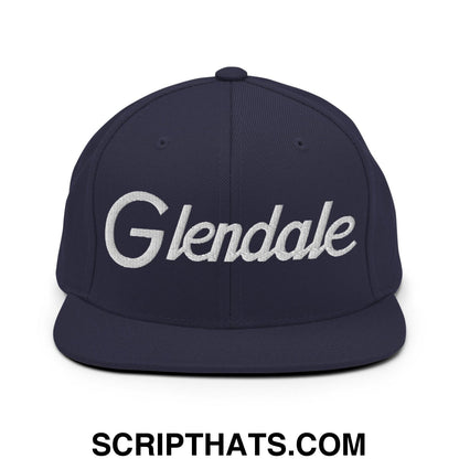 Glendale Script Snapback Hat Navy
