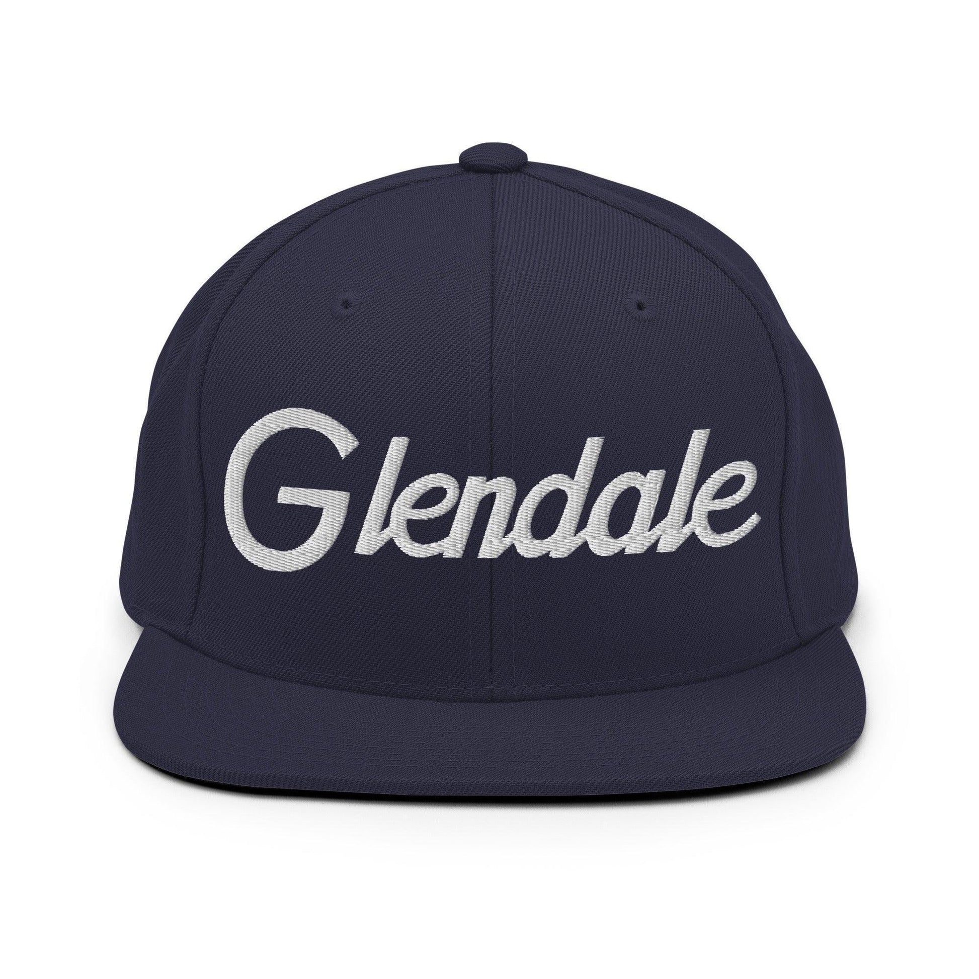Glendale Script Snapback Hat Navy
