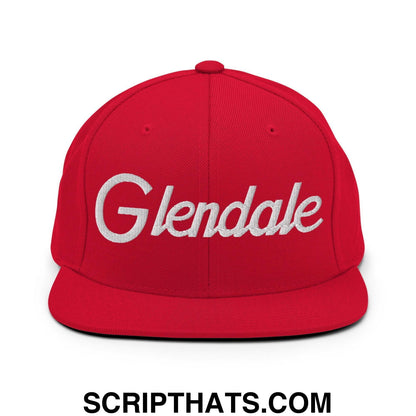 Glendale Script Snapback Hat Red