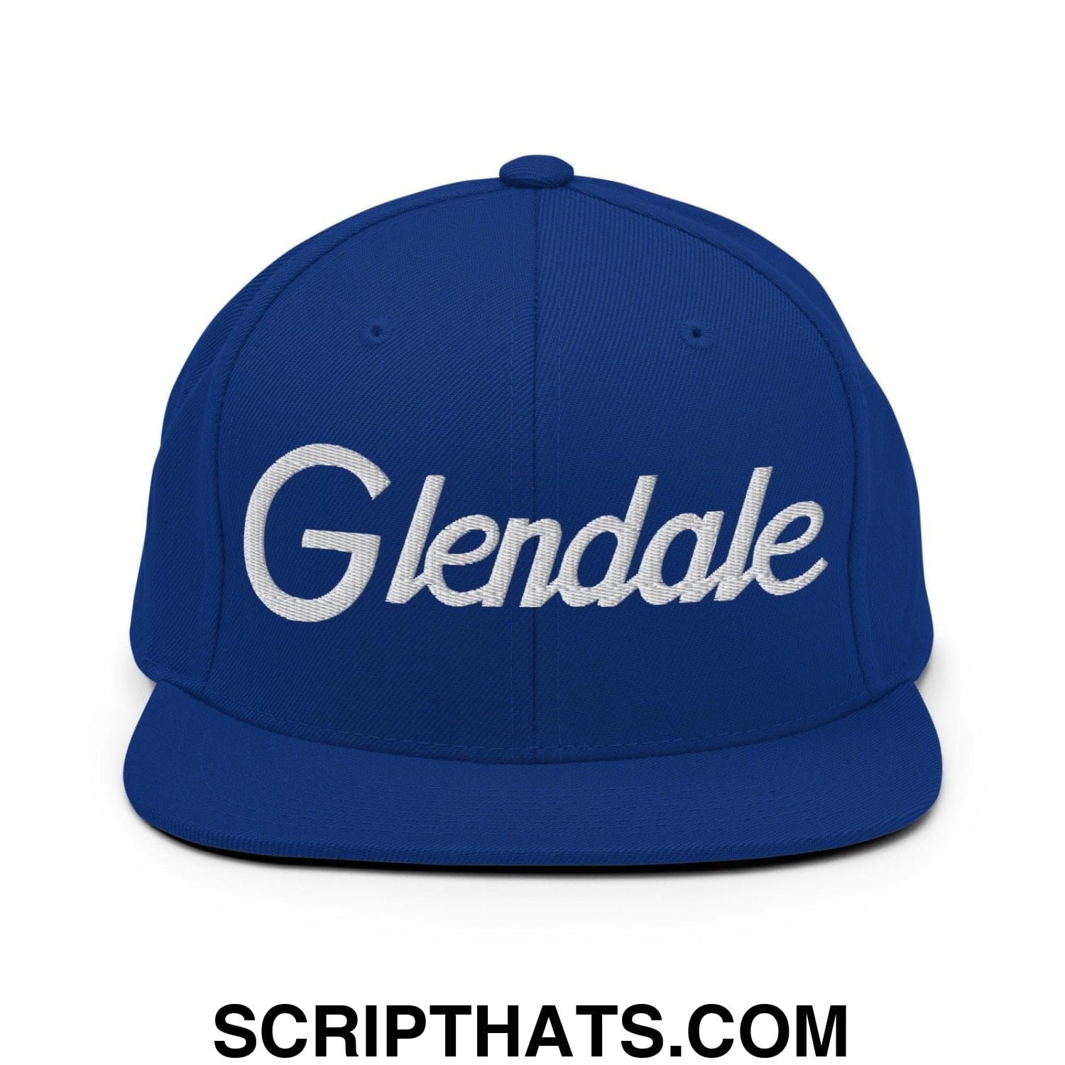 Glendale Script Snapback Hat Royal Blue