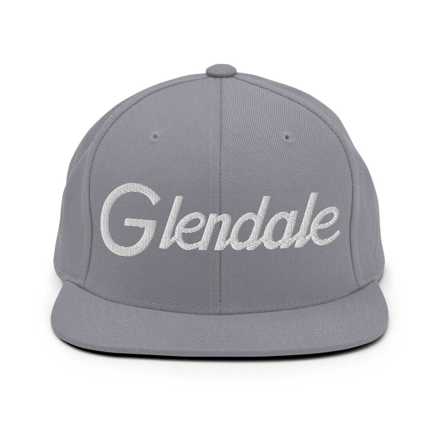 Glendale Script Snapback Hat Silver