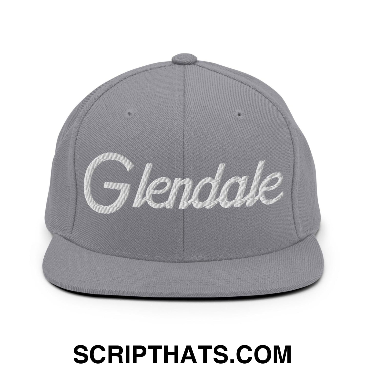 Glendale Script Snapback Hat Silver