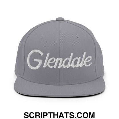 Glendale Script Snapback Hat Silver