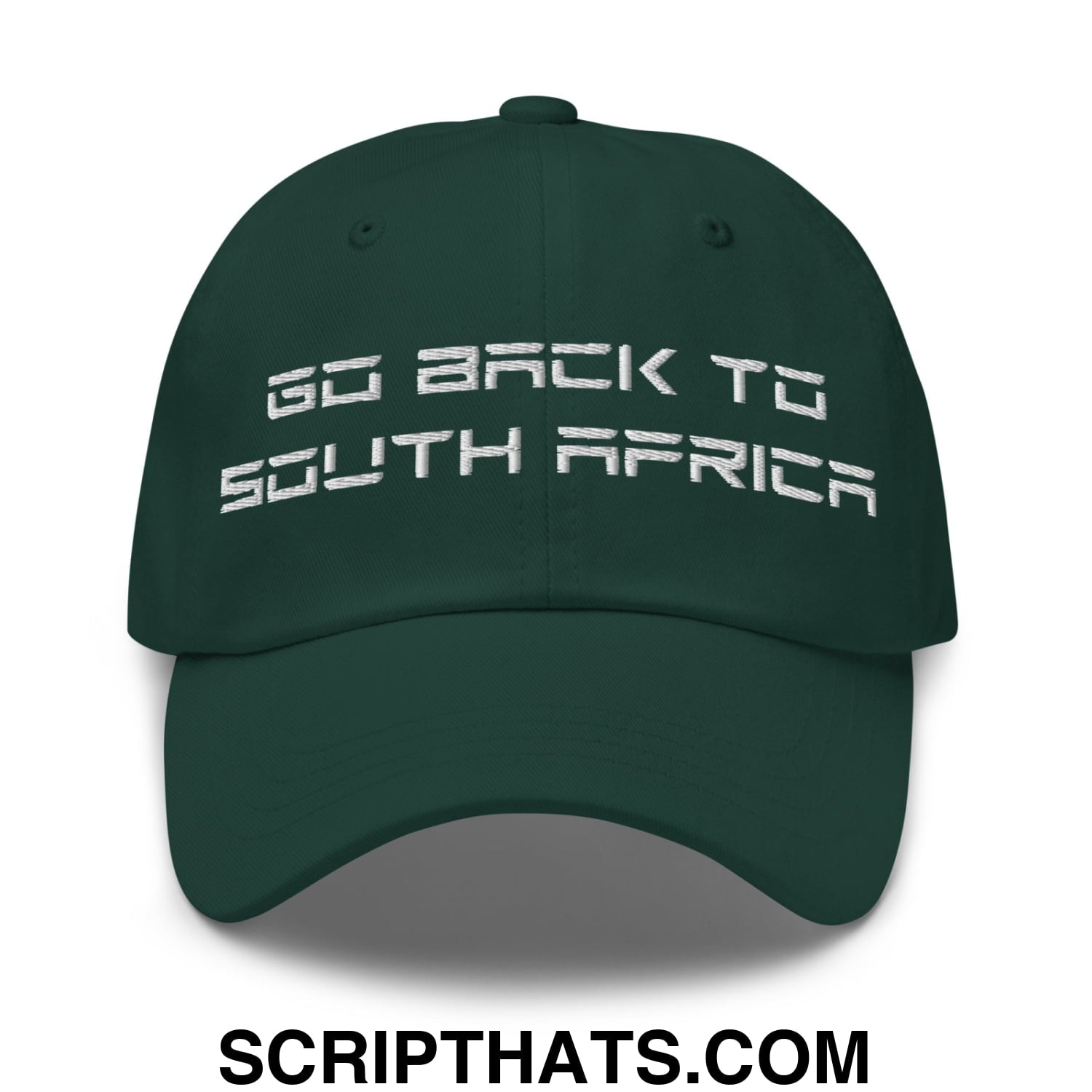 Go Back to South Africa Elon Musk Embroidered Unstructured Dad Hat Spruce