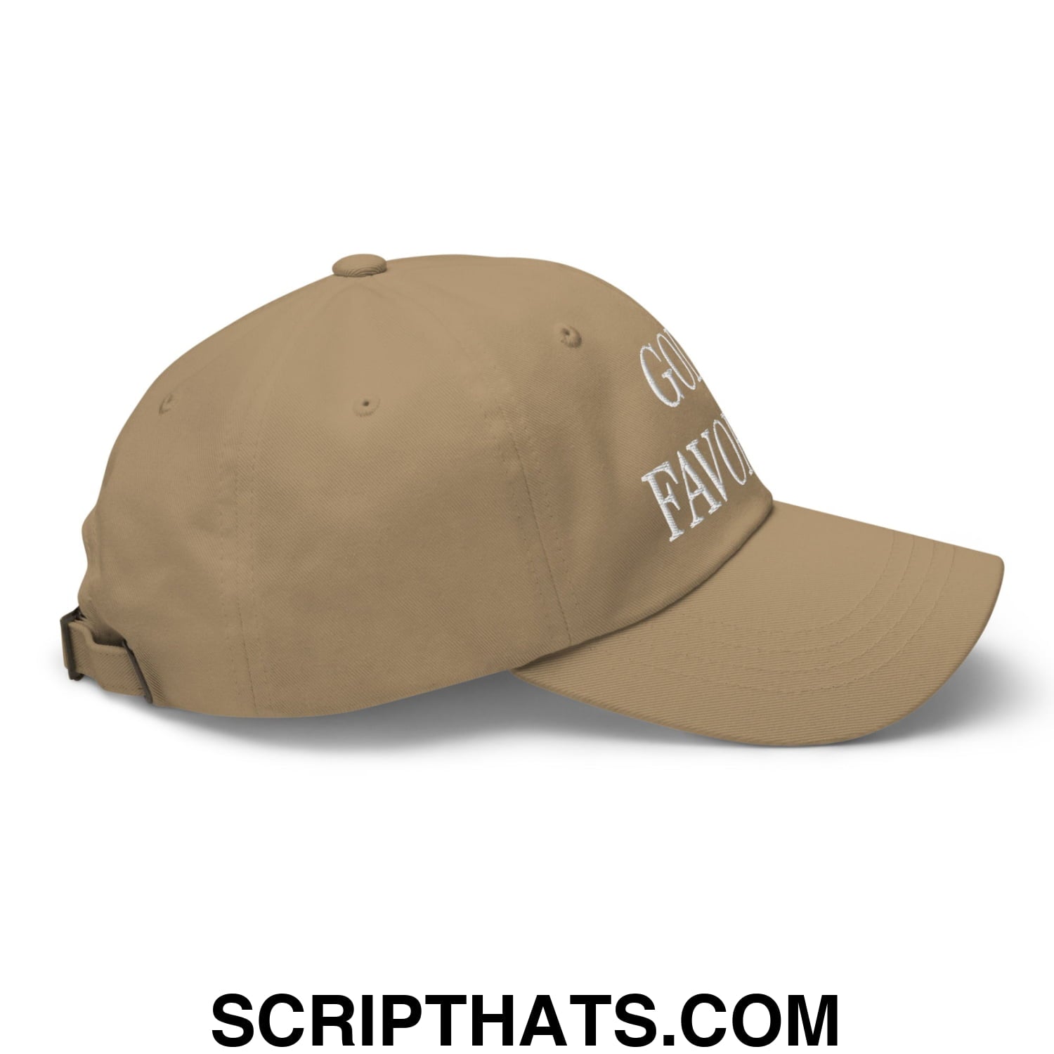God's Favorite Embroidered Unstructured Dad Hat Khaki