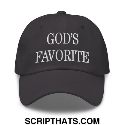 God's Favorite Embroidered Unstructured Dad Hat Dark Grey