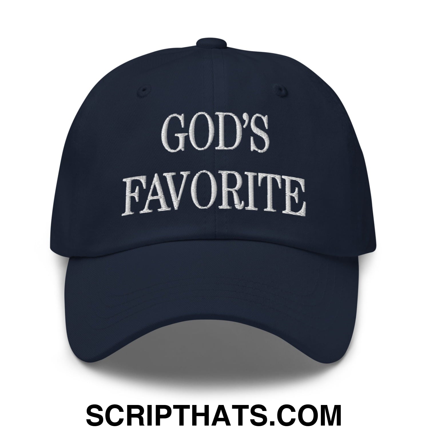 God's Favorite Embroidered Unstructured Dad Hat Navy