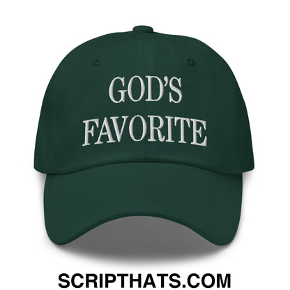 God's Favorite Embroidered Unstructured Dad Hat Spruce
