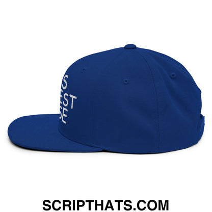God's Silliest Goose Embroidered Flat Bill Brim Snapback Hat Royal Blue