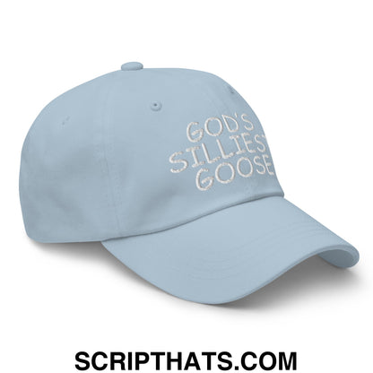 God's Silliest Goose Embroidered Unstructured Dad Hat Light Blue