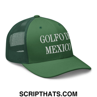 Golfo de Mexico Embroidered Mesh Trucker Hat Evergreen