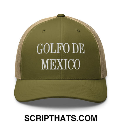 Golfo de Mexico Embroidered Mesh Trucker Hat Moss Khaki