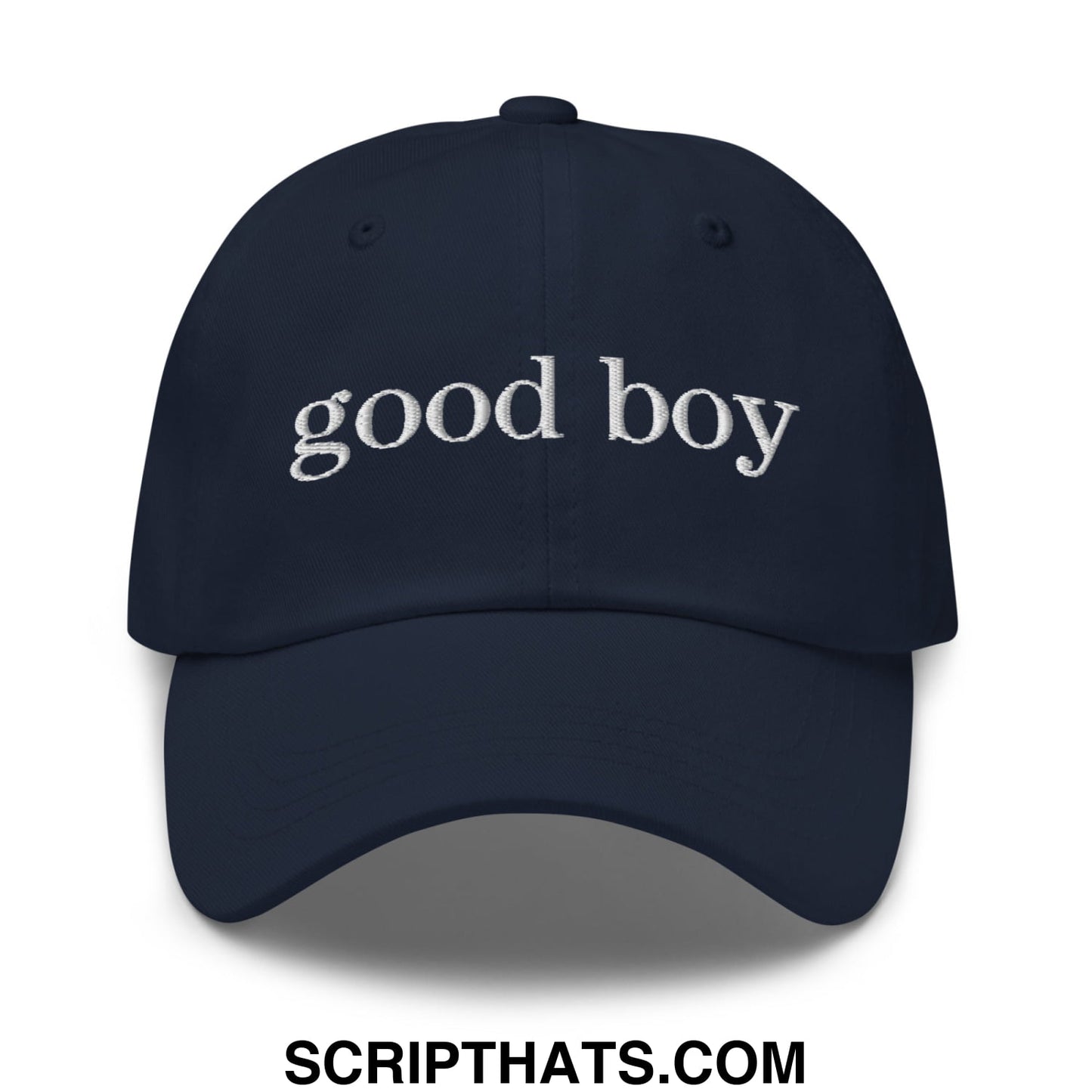 good boy Embroidered Unstructured Dad Hat Navy