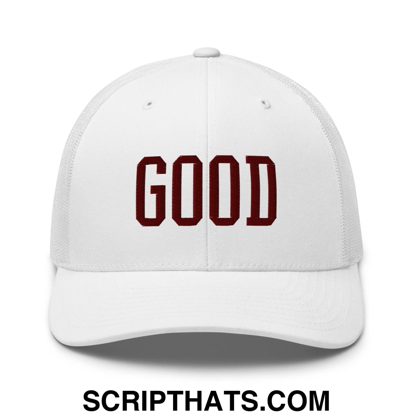 Good Texas Varisty Letterman Block Retro Trucker Hat White